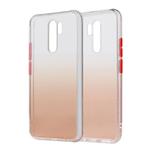 For Xiaomi Redmi 9 Gradient Shockproof TPU + Acrylic Protective Case with Detachable Buttons(Gradient Orange)