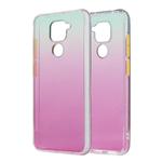 For Xiaomi Redmi Note 9 Gradient Shockproof TPU + Acrylic Protective Case with Detachable Buttons(Gradient Rose Red)
