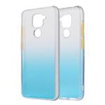 For Xiaomi Redmi Note 9 Gradient Shockproof TPU + Acrylic Protective Case with Detachable Buttons(Gradient Blue)