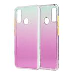 For Huawei P Smart 2020 Gradient Shockproof TPU + Acrylic Protective Case with Detachable Buttons(Gradient Rose Red)