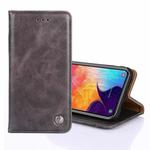 For Samsung Galaxy A10s Non-Magnetic Retro Texture Horizontal Flip Leather Case with Holder & Card Slots & Wallet(Gray)