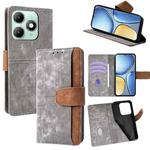 For Itel A90 4G Color Stitching Skin Feel Leather RFID Blocking Phone Case(Grey)