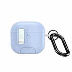 For AirPods 4 DUX DUCIS PECQ Series Magnetic Earphone Case with Holder & Security Lock(White Blue)