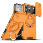 For iPhone 17 Pro Max Sliding Camshield Ring Holder Phone Case(Orange)