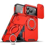 For iPhone 17 Pro Sliding Camshield Ring Holder Phone Case(Red)
