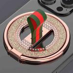 Glitter Diamond Rotation Folding Ring MagSafe Magnetic Phone Holder(Rose Gold)