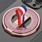 Glitter Diamond Rotation Folding Ring MagSafe Magnetic Phone Holder(Rose Pink)