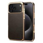 For iPhone 17 Pro Max Denior Oil Wax Leather Electroplating Phone Case(Black)