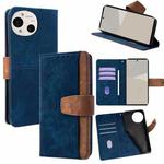 For Sharp Aquos R10 5G Color Stitching Skin Feel Leather RFID Blocking Phone Case(Blue)