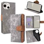 For Sharp Aquos R10 5G Color Stitching Skin Feel Leather RFID Blocking Phone Case(Grey)