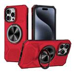 For iPhone 14 Pro Max Alloy Rotating Holder MagSafe Shockproof Phone Case(Red)
