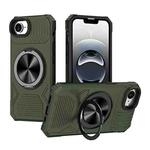 For iPhone 16e Alloy Rotating Holder MagSafe Shockproof Phone Case(Army Green)