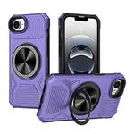 For iPhone 16e Alloy Rotating Holder MagSafe Shockproof Phone Case(Violet)
