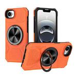 For iPhone 16e Alloy Rotating Holder MagSafe Shockproof Phone Case(Orange)