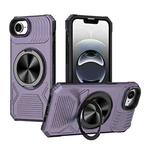 For iPhone 16e Alloy Rotating Holder MagSafe Shockproof Phone Case(Dark Purple)