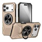For iPhone 17 Pro Max Alloy Rotating Holder MagSafe Shockproof Phone Case(Gold)