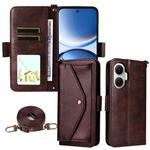 For Xiaomi Poco F7 / Redmi Turbo 4 Pro 5G Multi-card Slots Crossbody Cowhide Leather Phone Case(Brown)