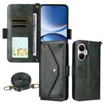 For Xiaomi Poco F7 / Redmi Turbo 4 Pro 5G Multi-card Slots Crossbody Cowhide Leather Phone Case(Green)