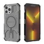 For iPhone 13 Pro Max BIBERCAS Transparent Color Series MagSafe Air Bag Shockproof Phone Case(Black)
