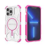 For iPhone 13 Pro BIBERCAS Transparent Color Series MagSafe Air Bag Shockproof Phone Case(Pink)
