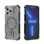 For iPhone 13 Pro BIBERCAS Transparent Color Series MagSafe Air Bag Shockproof Phone Case(Black)