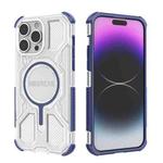 For iPhone 14 Pro Max BIBERCAS Transparent Color Series MagSafe Air Bag Shockproof Phone Case(Blue)