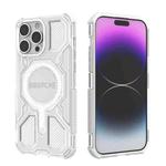 For iPhone 14 Pro Max BIBERCAS Transparent Color Series MagSafe Air Bag Shockproof Phone Case(White)
