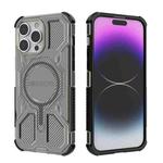 For iPhone 14 Pro Max BIBERCAS Transparent Color Series MagSafe Air Bag Shockproof Phone Case(Black)
