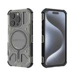 For iPhone 15 Pro BIBERCAS Transparent Color Series MagSafe Air Bag Shockproof Phone Case(Black)