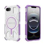 For iPhone 16e BIBERCAS Transparent Color Series MagSafe Air Bag Shockproof Phone Case(Purple)