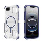 For iPhone 16e BIBERCAS Transparent Color Series MagSafe Air Bag Shockproof Phone Case(Blue)