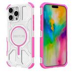 For iPhone 16 Pro Max BIBERCAS Transparent Color Series MagSafe Air Bag Shockproof Phone Case(Pink)