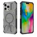 For iPhone 16 Pro Max BIBERCAS Transparent Color Series MagSafe Air Bag Shockproof Phone Case(Black)