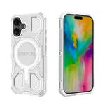 For iPhone 16 BIBERCAS Transparent Color Series MagSafe Air Bag Shockproof Phone Case(White)