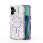 For iPhone 17 BIBERCAS Transparent Color Series MagSafe Air Bag Shockproof Phone Case(Purple)