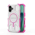 For iPhone 17 BIBERCAS Transparent Color Series MagSafe Air Bag Shockproof Phone Case(Pink)