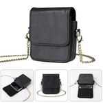 For Motorola Razr 60 / 50 / 40 Ultra Mini Long Shoulder Chain Crossbody Folding Magnetic Leather Phone Bag(Black)