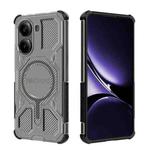 For Redmi Turbo 4 BIBERCAS Transparent Color Series MagSafe Air Bag Shockproof Phone Case(Black)