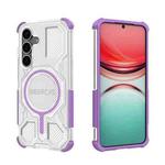 For Samsung Galaxy S25 5G BIBERCAS Transparent Color Series MagSafe Air Bag Shockproof Phone Case(Purple)
