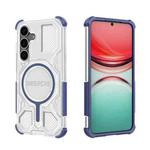 For Samsung Galaxy S25 5G BIBERCAS Transparent Color Series MagSafe Air Bag Shockproof Phone Case(Blue)