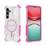 For Samsung Galaxy S25 5G BIBERCAS Transparent Color Series MagSafe Air Bag Shockproof Phone Case(Pink)