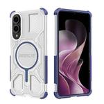 For Samsung Galaxy S25 Edge 5G BIBERCAS Transparent Color Series MagSafe Air Bag Shockproof Phone Case(Blue)