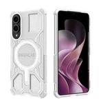 For Samsung Galaxy S25 Edge 5G BIBERCAS Transparent Color Series MagSafe Air Bag Shockproof Phone Case(White)