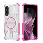 For Samsung Galaxy S25 Edge 5G BIBERCAS Transparent Color Series MagSafe Air Bag Shockproof Phone Case(Pink)