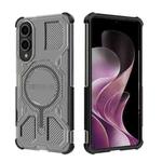 For Samsung Galaxy S25 Edge 5G BIBERCAS Transparent Color Series MagSafe Air Bag Shockproof Phone Case(Black)