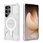 For Samsung Galaxy S25 Ultra 5G BIBERCAS Transparent Color Series MagSafe Air Bag Shockproof Phone Case(White)