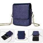 For ZTE nubia Flip2 / Flip Mini Long Shoulder Chain Crossbody Folding Magnetic Leather Phone Bag(Blue)