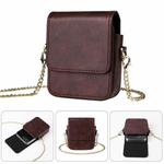 For ZTE nubia Flip2 / Flip Mini Long Shoulder Chain Crossbody Folding Magnetic Leather Phone Bag(Brown)
