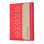 BFK25 BINFEN Color Flowers Magsafe Magnetic Leather Card Bag(Red)