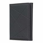 BFK24 Diamond Embossed Magsafe Magnetic Leather Card Bag(Black)